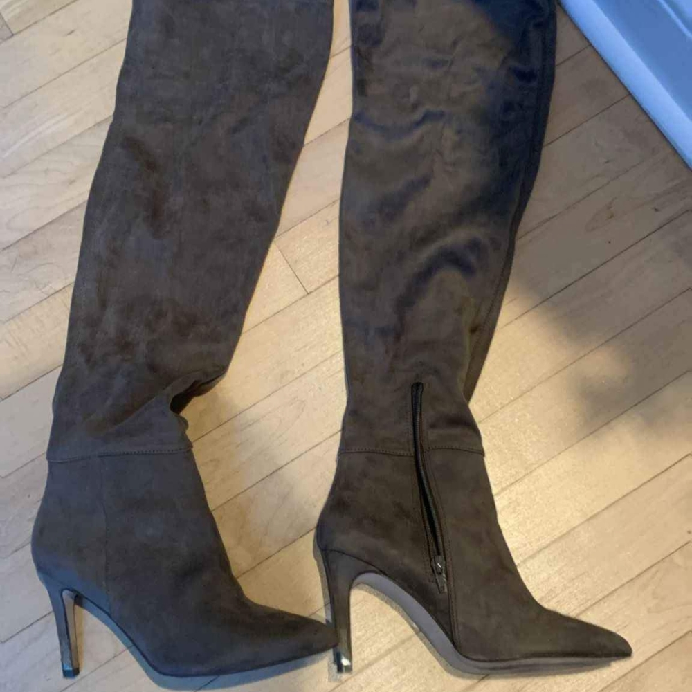Brown Over the Knee Boots with Stiletto Heel